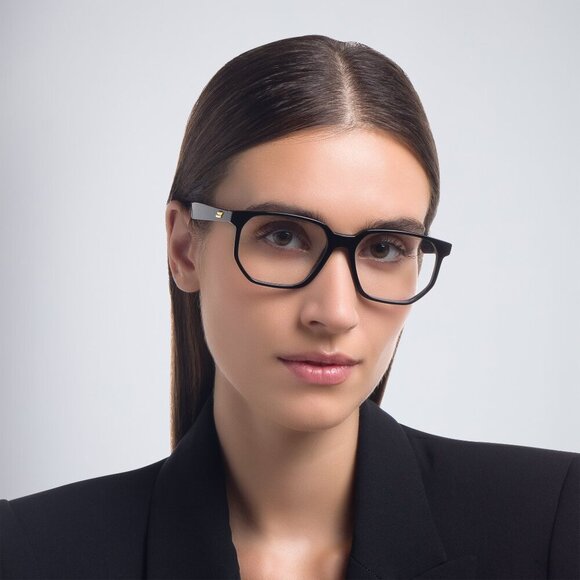 Bottega Veneta Women BRAND NEW Eyeglasses Shiny Black Square BV1097O 001